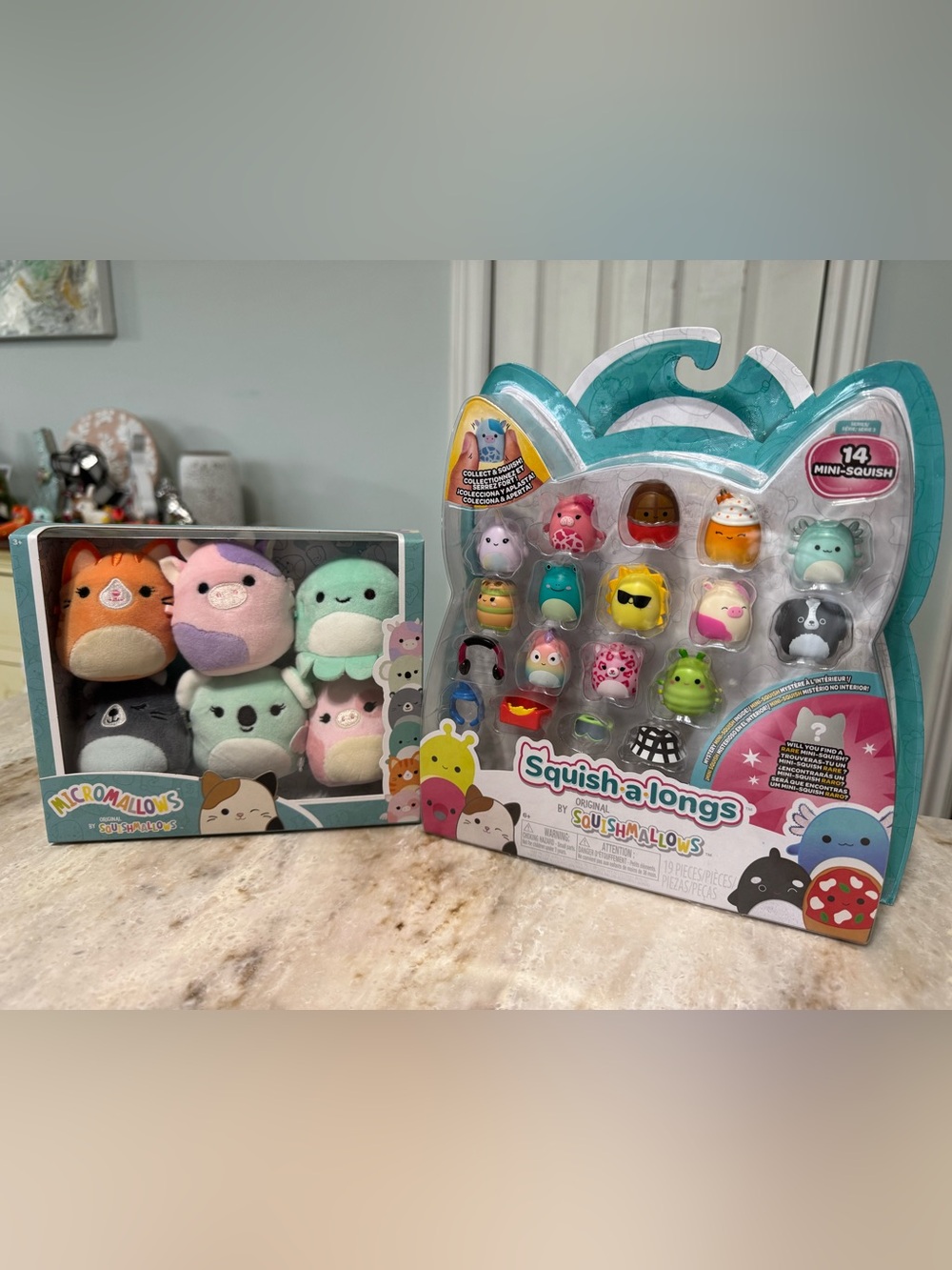Squish-a-longs and small 6 piece soft plush squishmallows